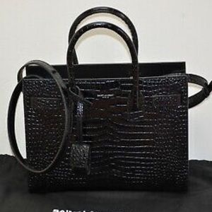 Saint Laurent Sac de Jour Nano Shiny Croco